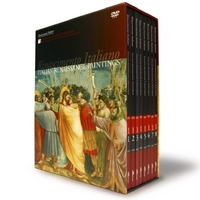 【お得最新品】Rinascimeto Italiano　イタリアルネサンス絵画全集：ジョットからカラバッショまで　DVD BOX 全4巻（各DVD8枚入り全32枚）　輸送箱付 芸術、美術史